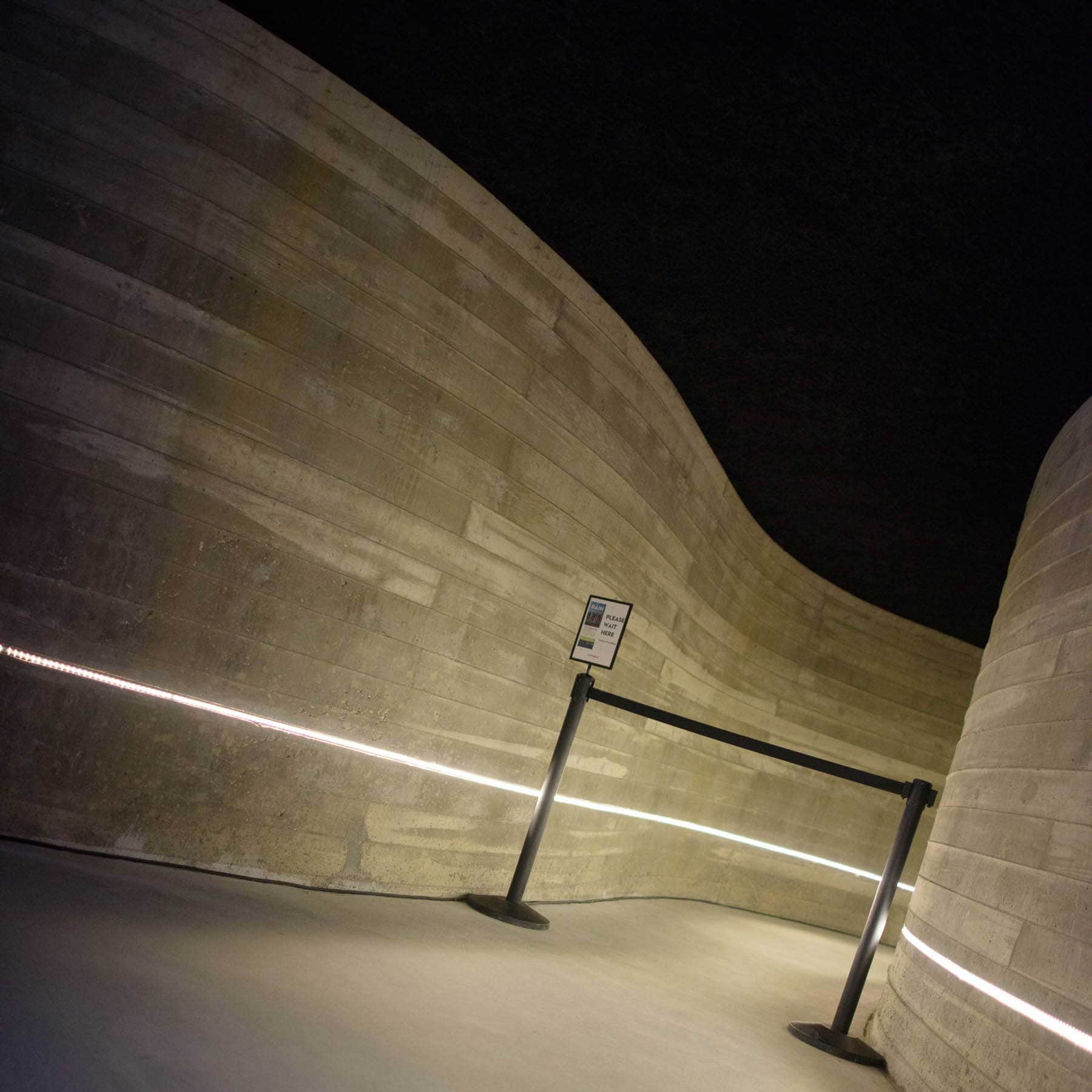 Houston Cistern Concrete walls with LED lighting