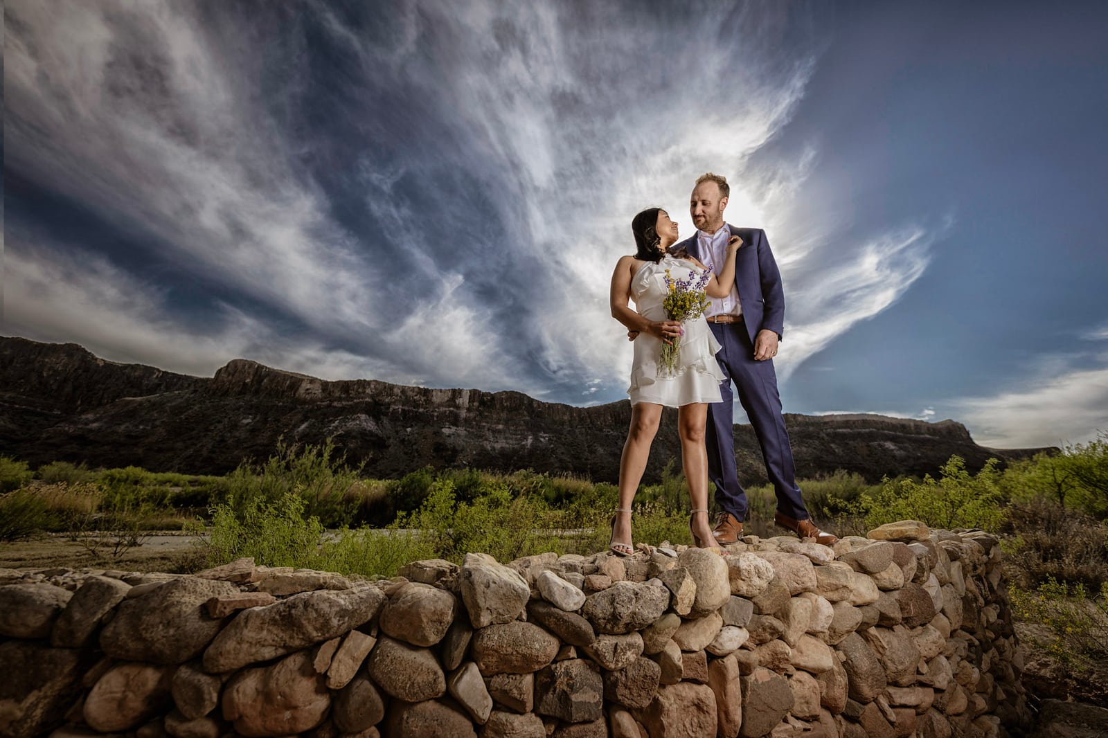 Destination travel wedding in Big Bend Terlingua Texas on an abandoned movie set