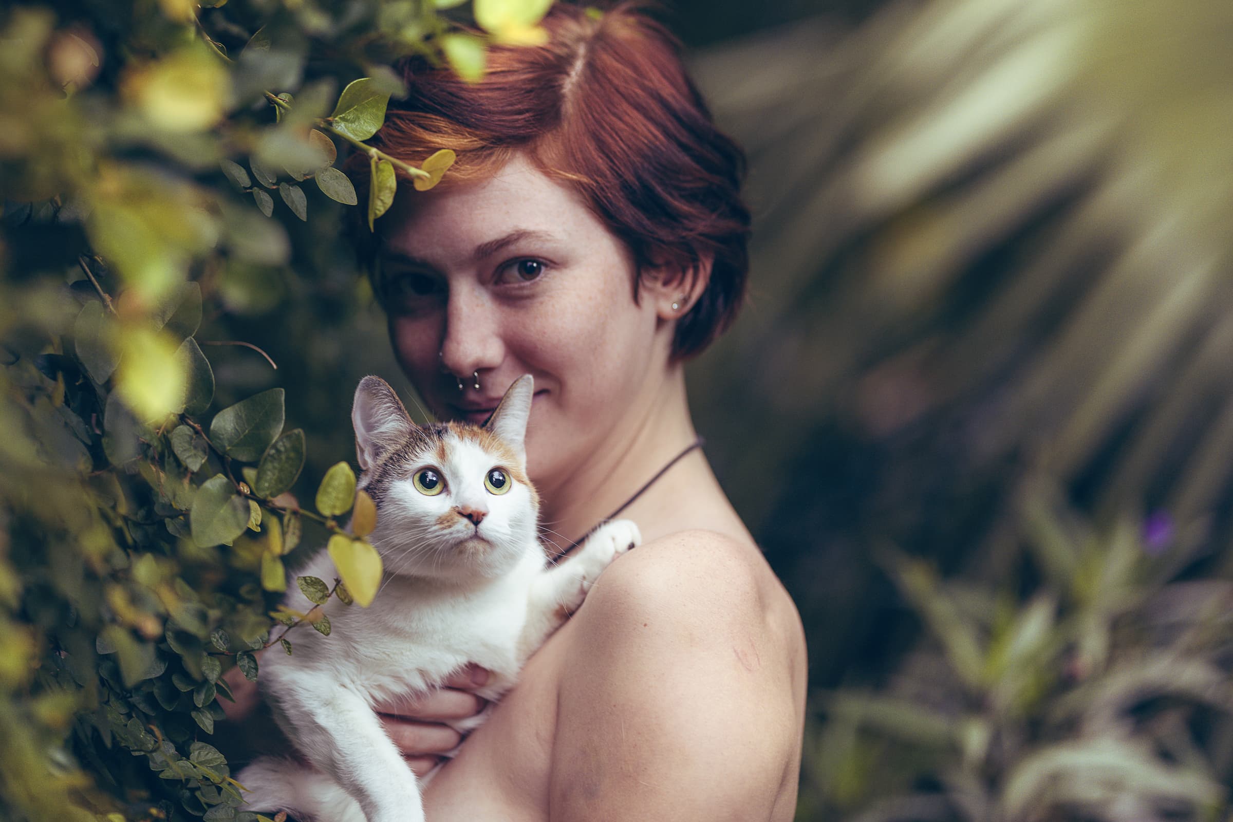 Cat Portrait with owner