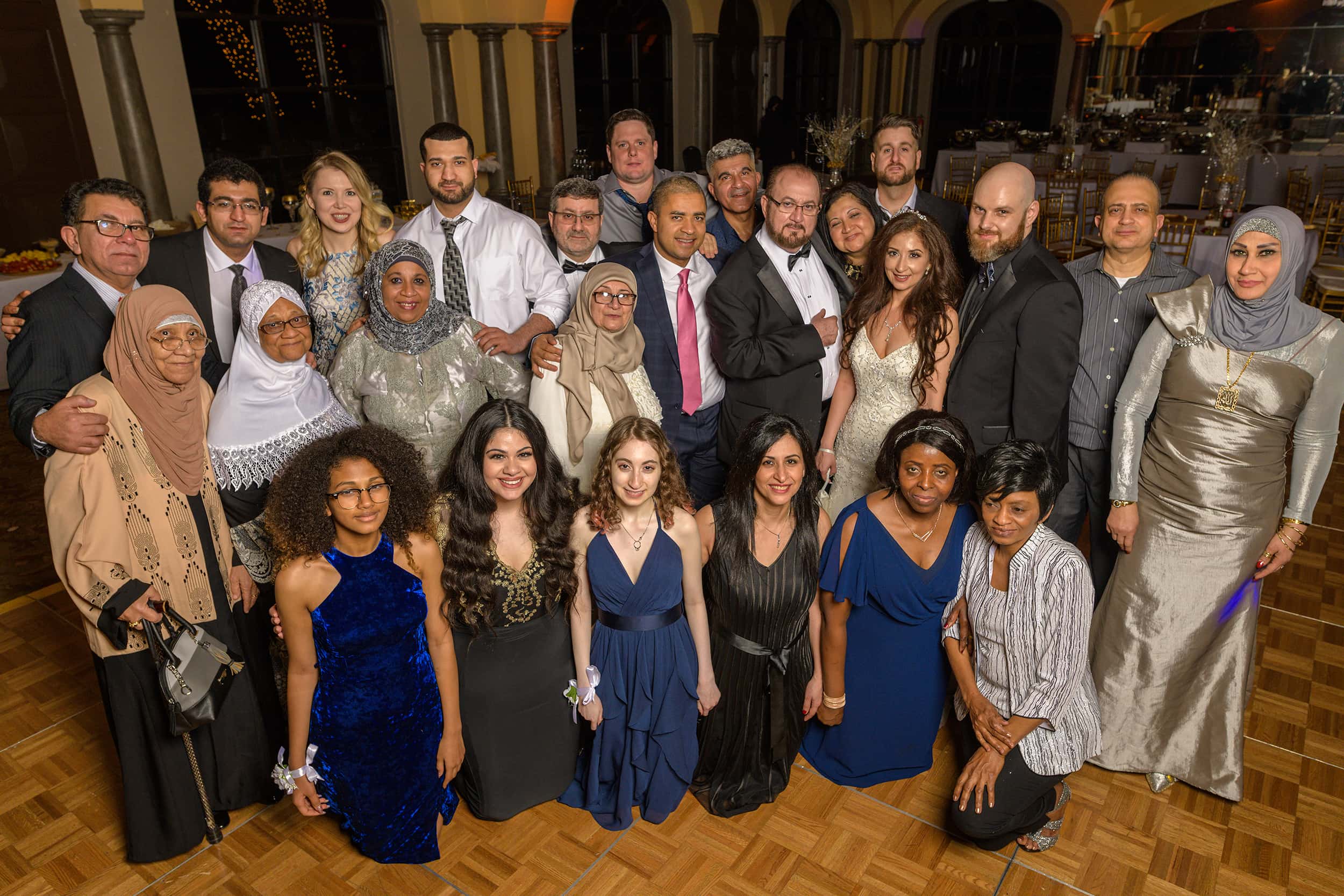 large family group photos at an event