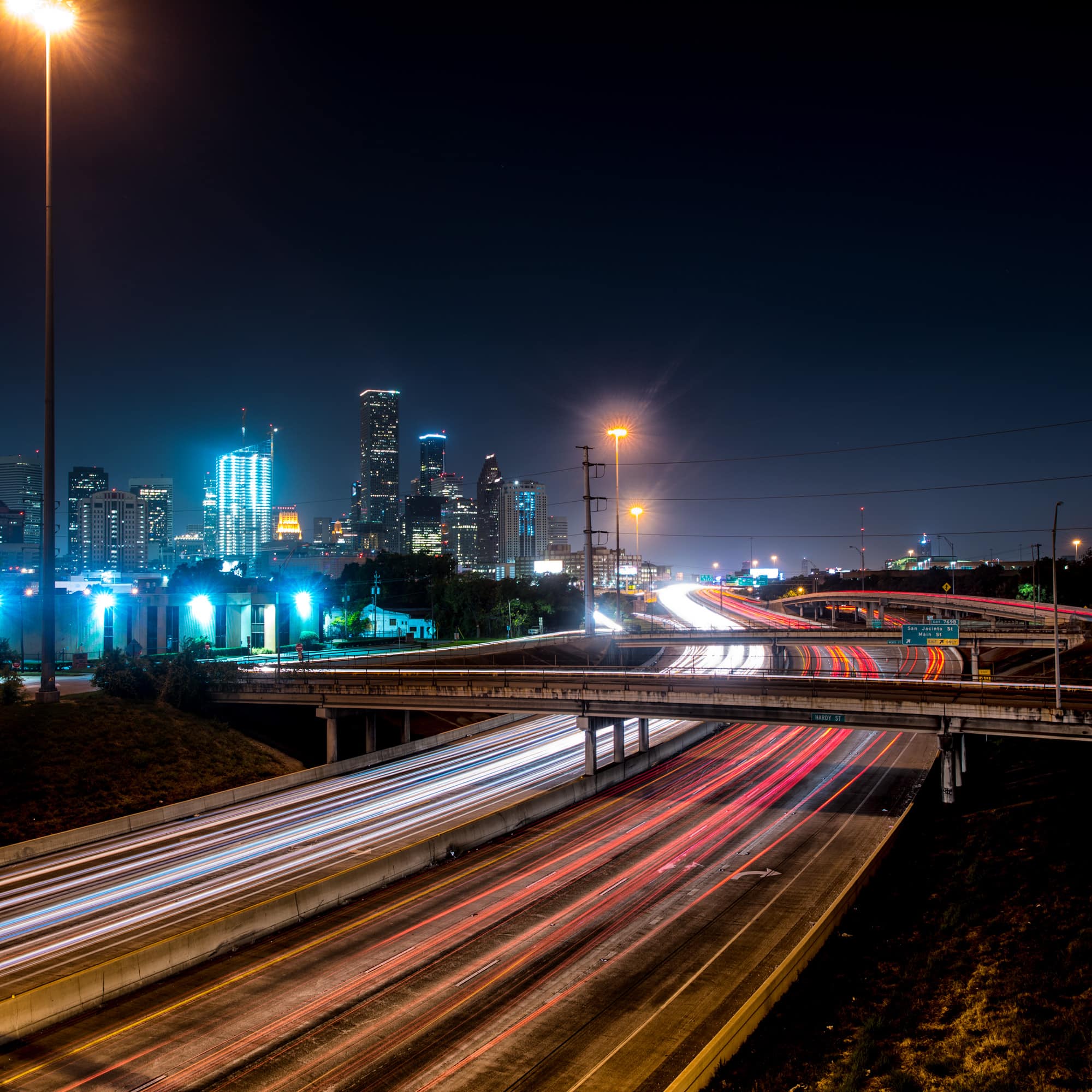 Houston i10 Light trails