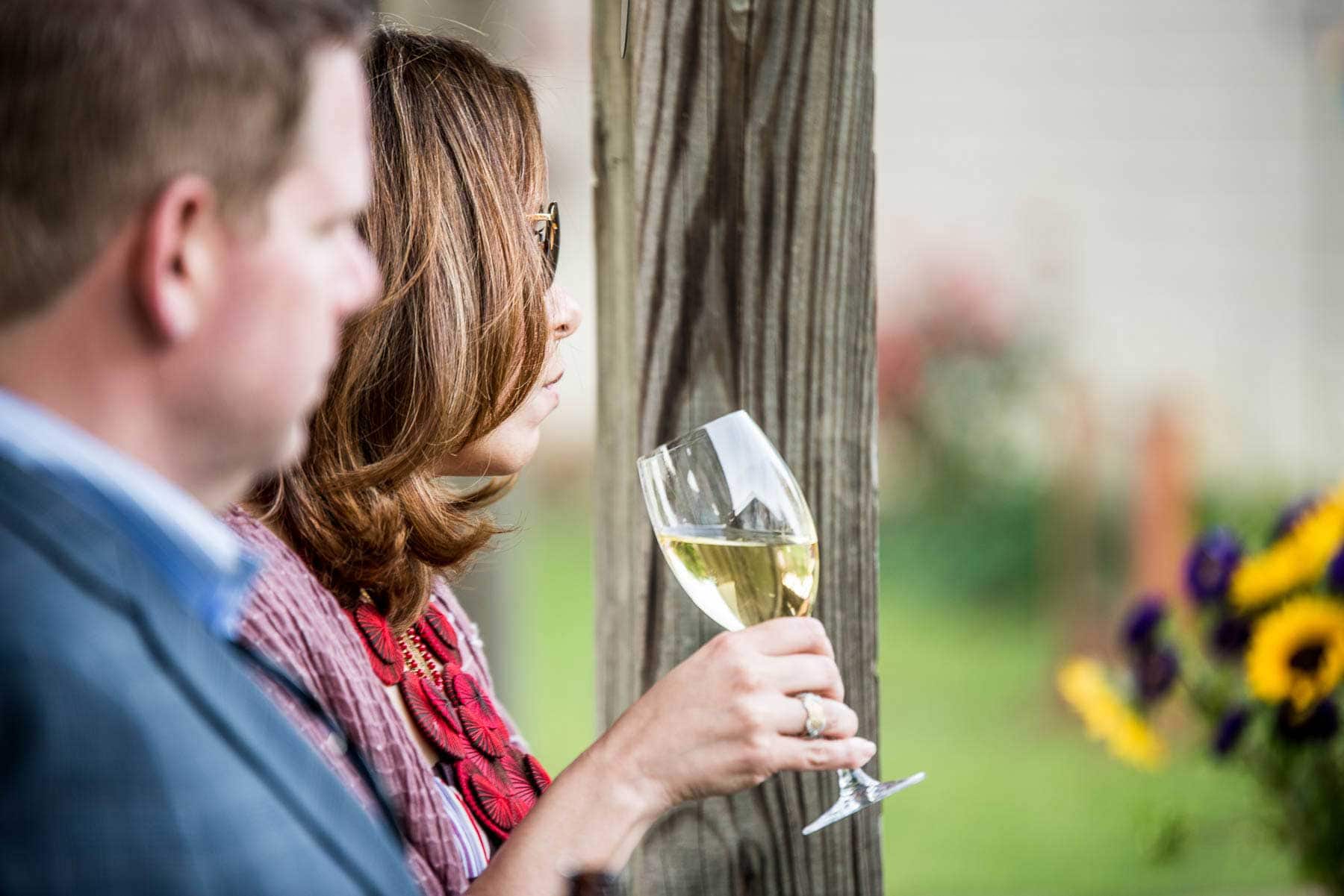 Candid drinking at a gala