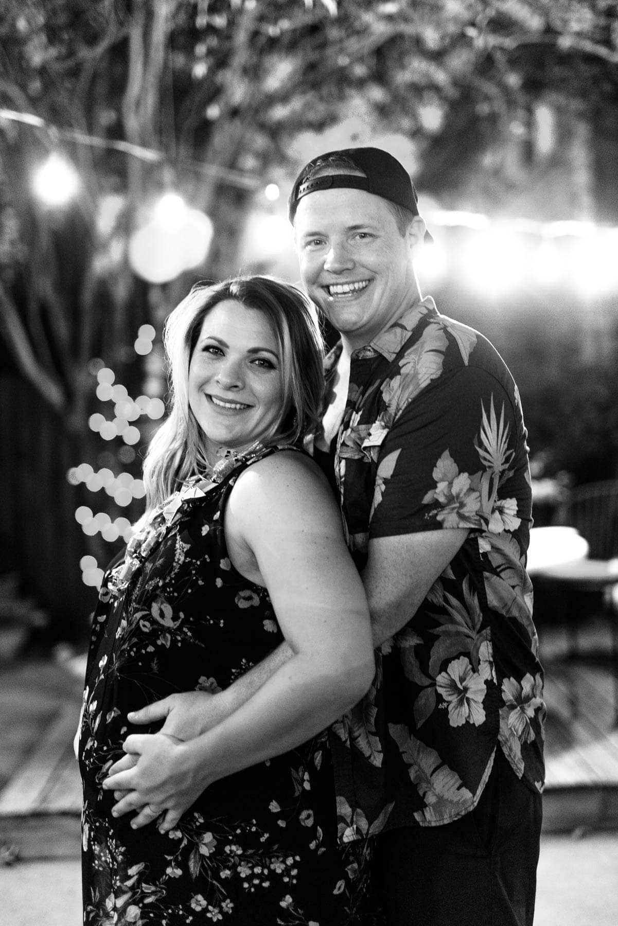 BLack and white husbandwife pre-baby party