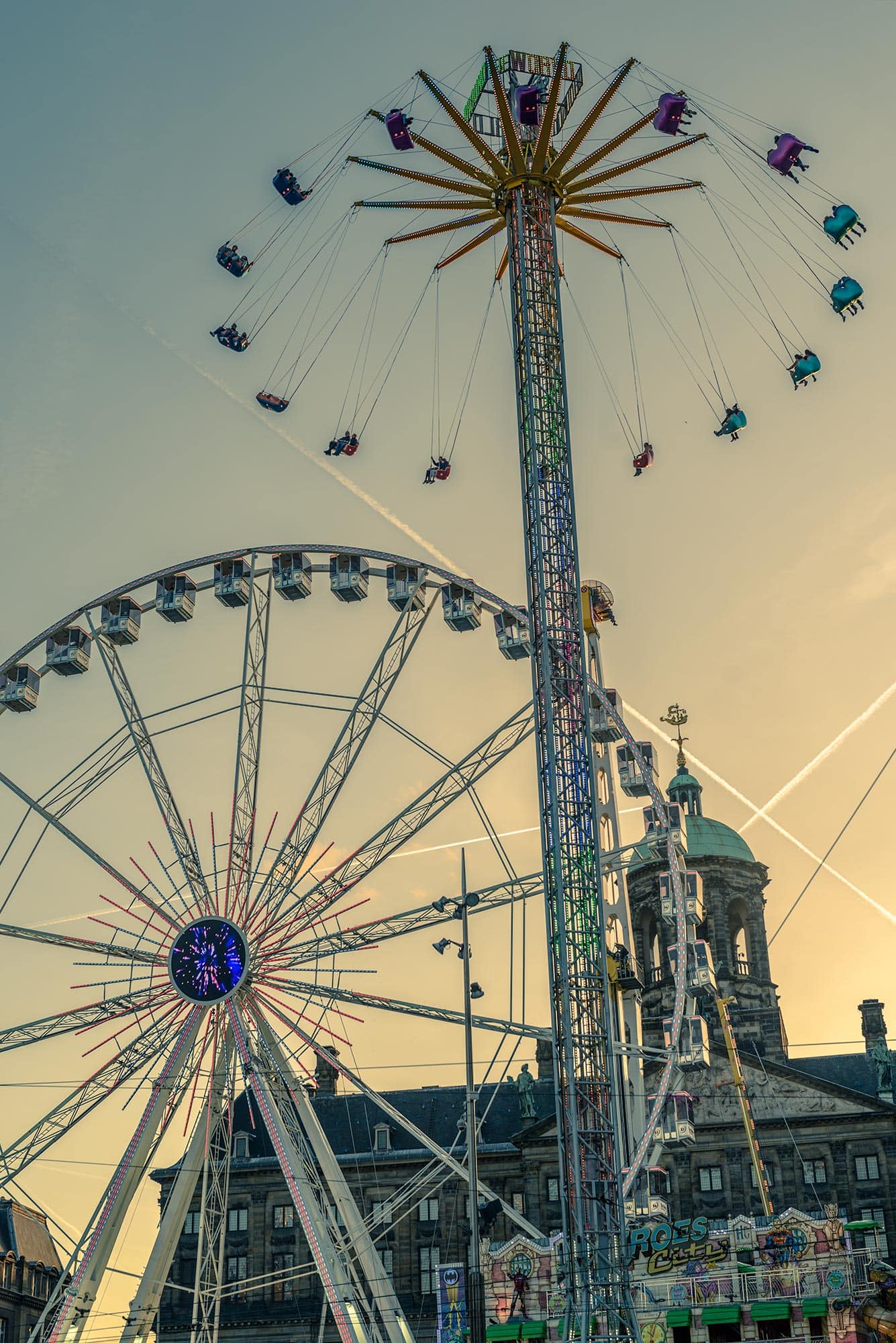 A large ferris wheel.