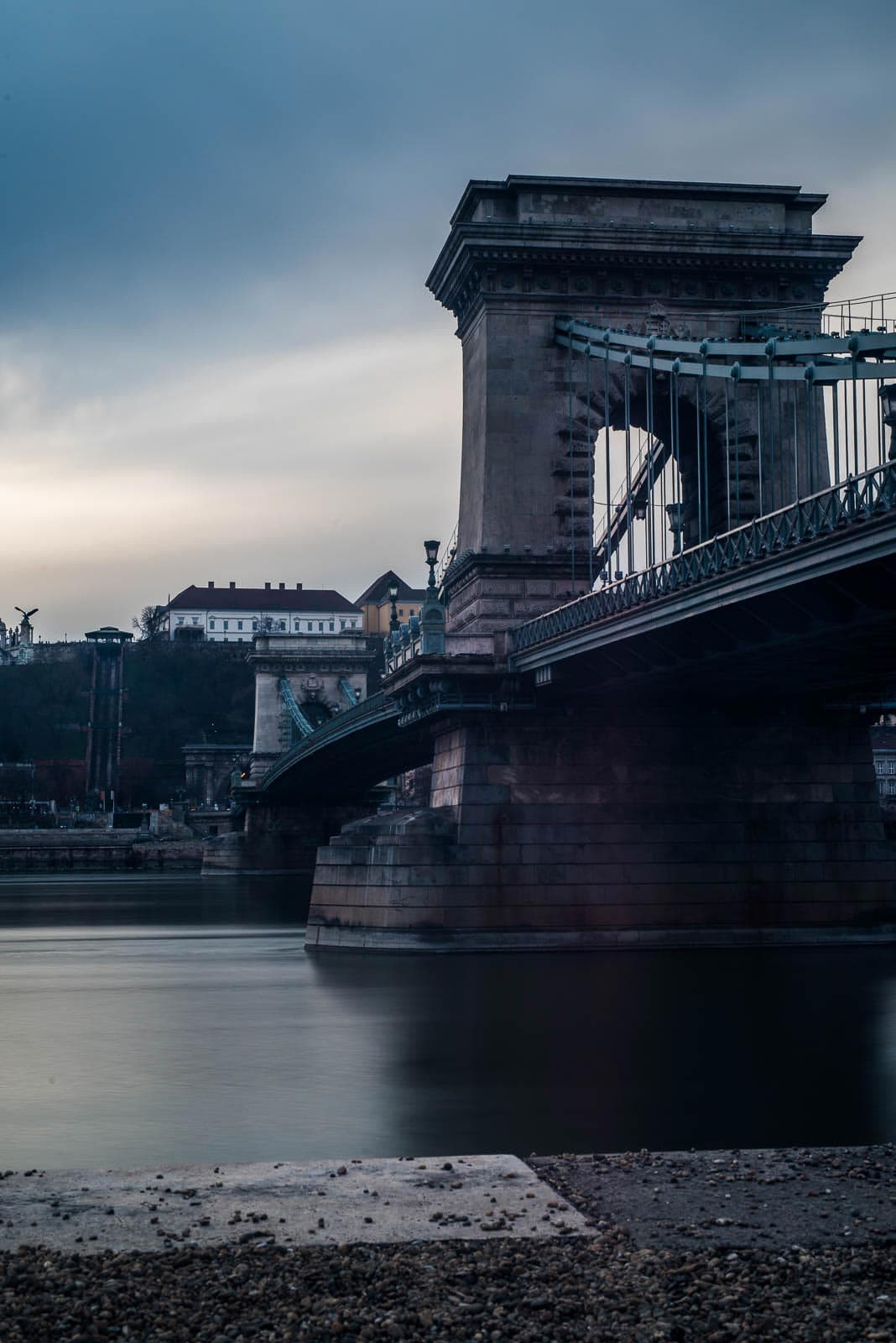 A bridge over a river in budapest, hungary.