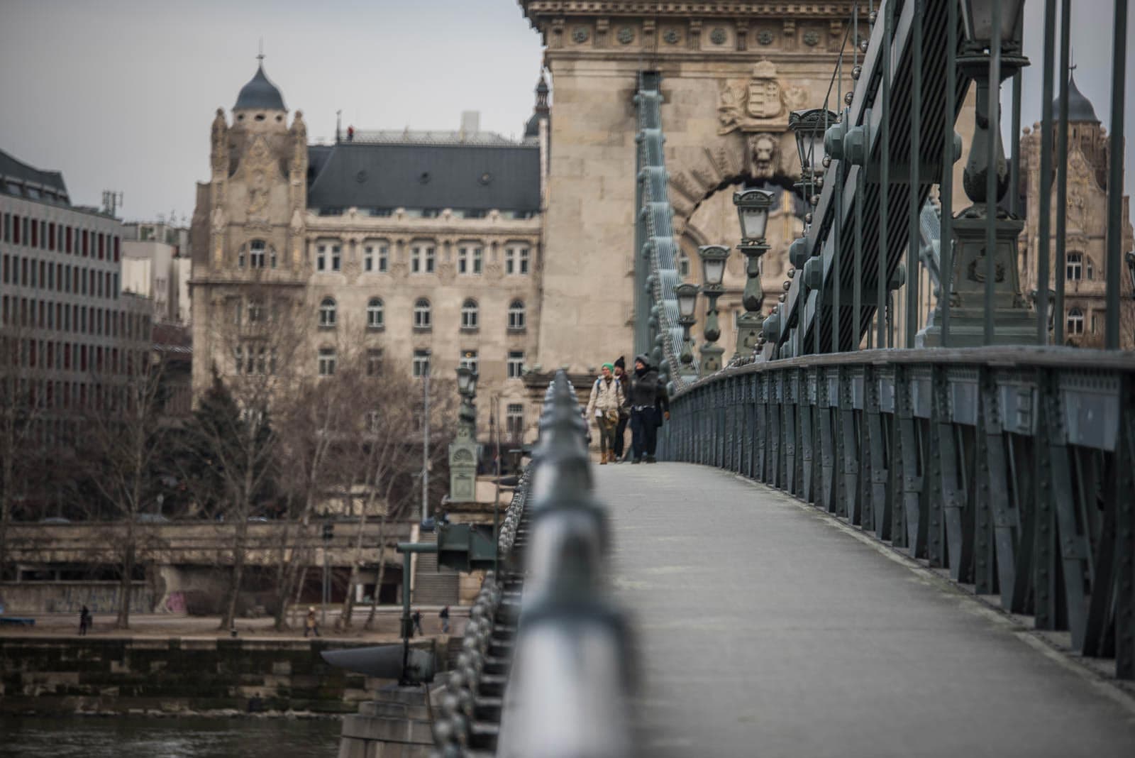 The chain bridge in budapest, hungary.