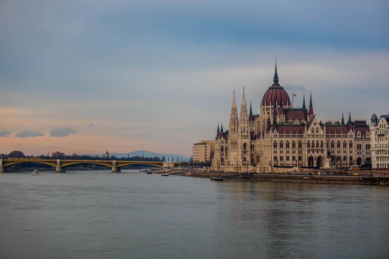 The hungarian parliament building on the danube river.