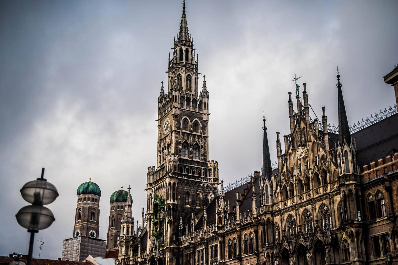 An ornate building with a clock tower in the background.