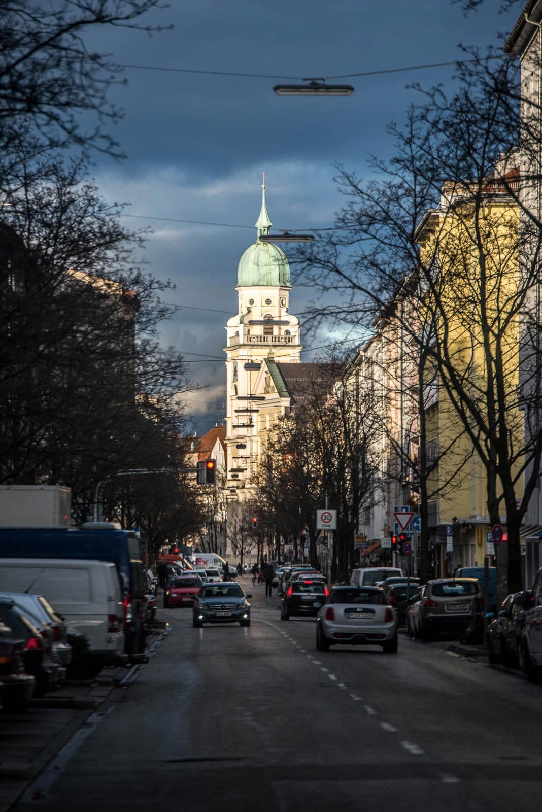 A street in a city.