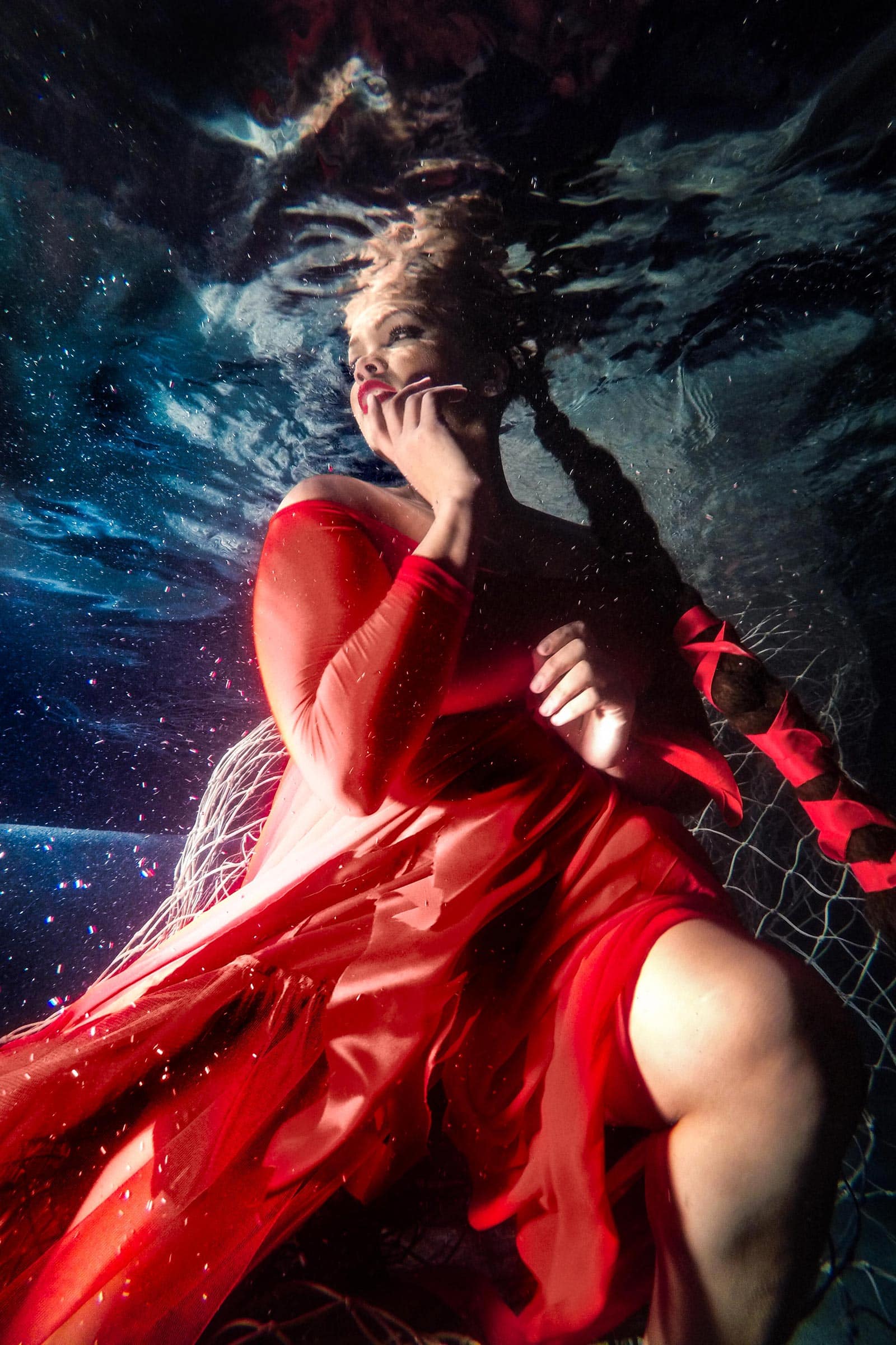 The amazing Payo Dues posing majestically in her Siren dress