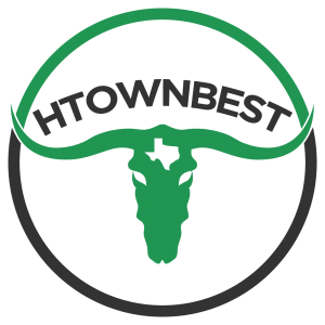 A green logo with the words htownbest, representing a creative photography concept by Houston Photographer, Chris Spicks.
